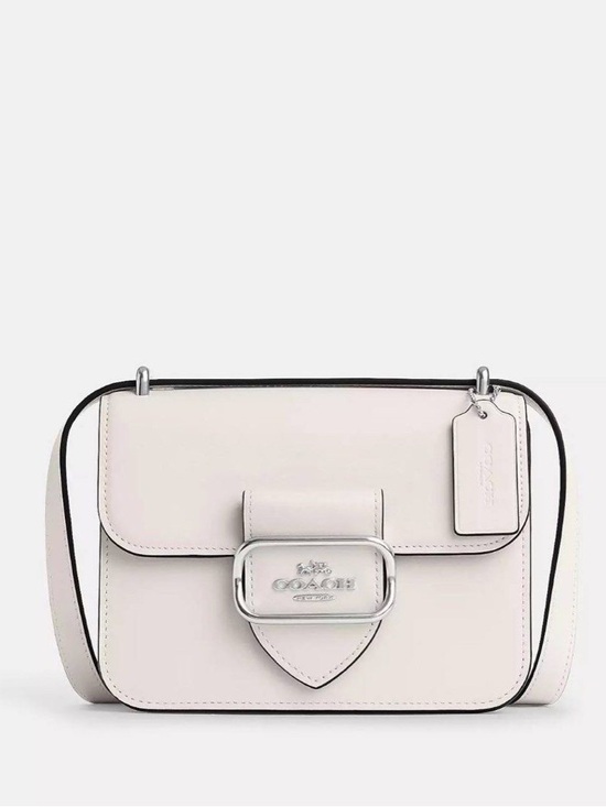 Coach Morgan Square Refine Calf Leather Crossbody CL416 Chalk Silver - Picture 3 of 16